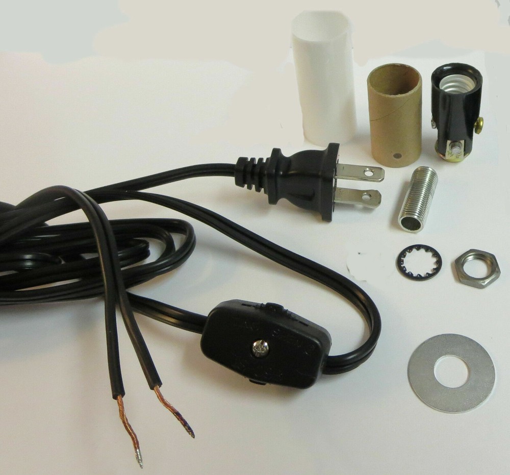 Mini-lamp kit candelabra socket- 8' black cord -cord w/ line switch TD-400BLK