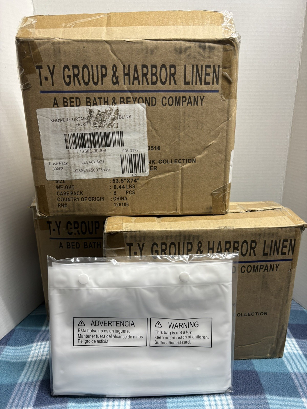 Plastic Snap-In Shower Curtain Liner Replacement, 74 X 54, 1 Box of 8 Liners gallery