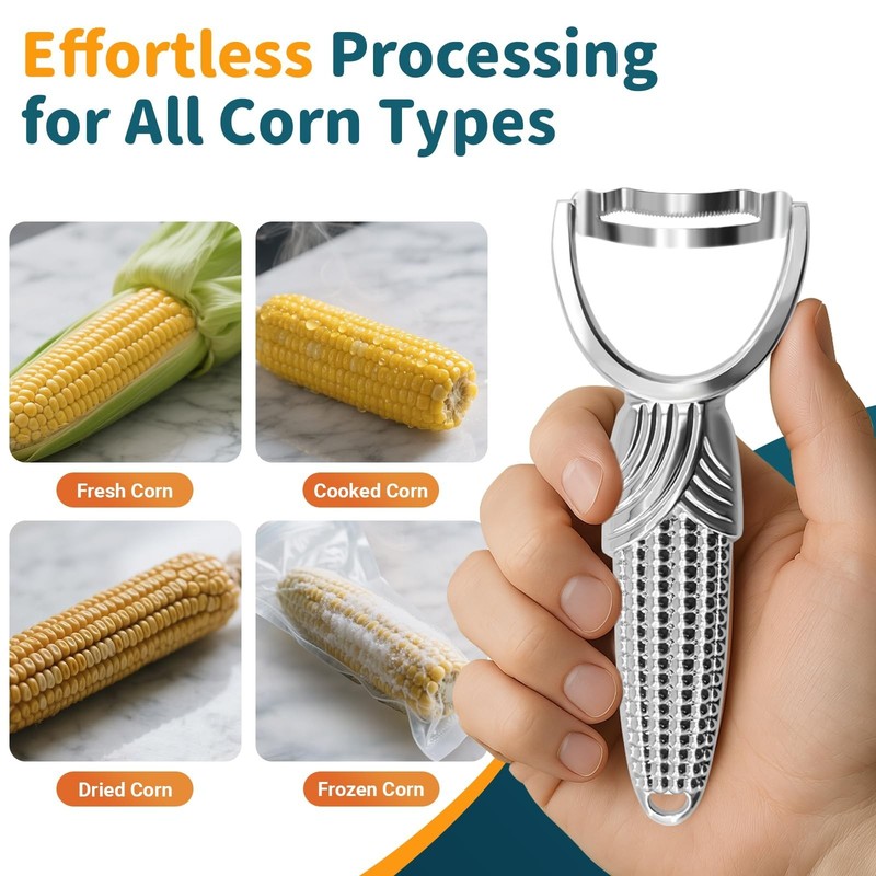 Corn Stripper Tool, Stainless Steel Corn Peeler - Easy to Use Manual Tool for... gallery