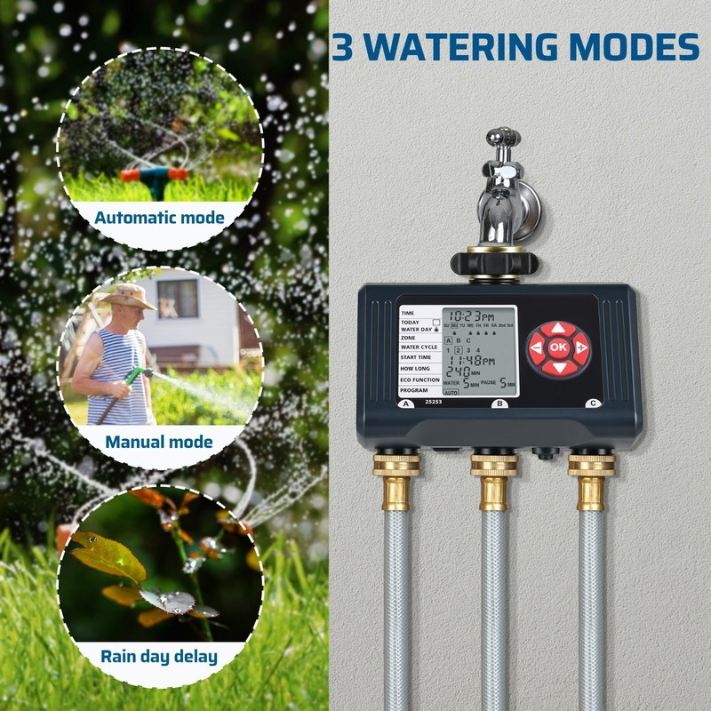 DEWENWILS Sprinkler Timer 3 Zone Garden Hose Timers for Watering 4 Programmable gallery