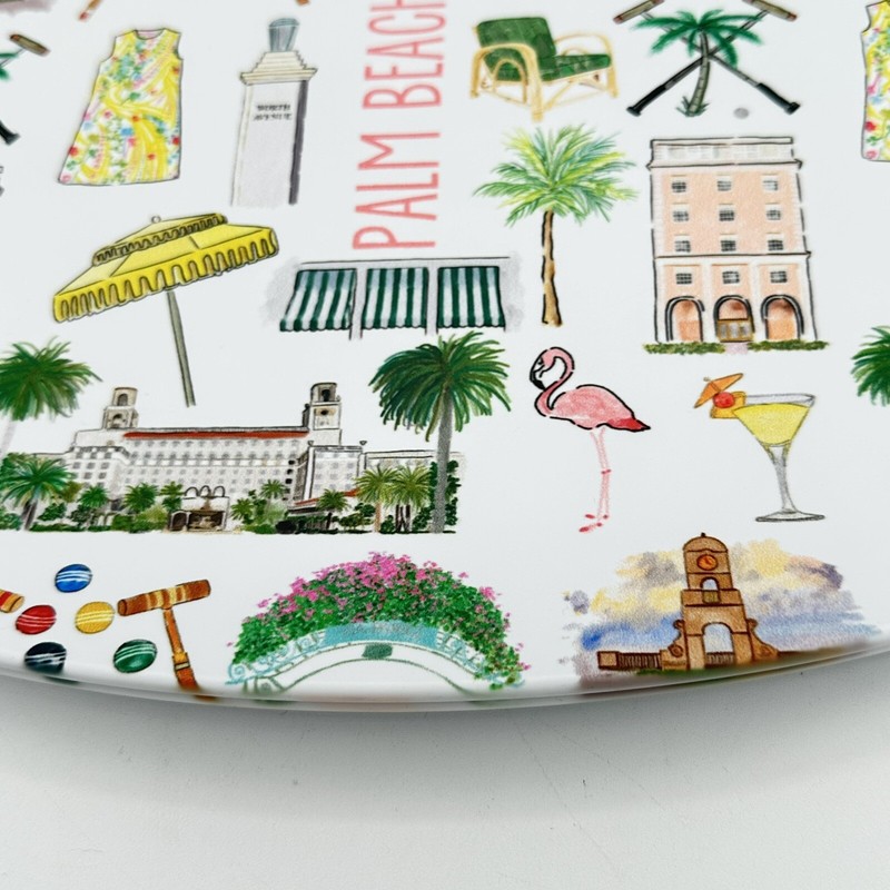 Two Palm Beach Decoware Polymer Serving Platters Satin Surface 14 X 10 In U.S.A. gallery