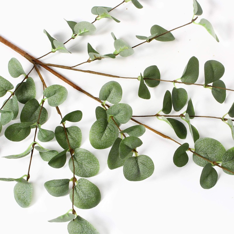 6 Pcs 27" Eucalyptus Stems Greenery Stems Eucalyptus Leaf Spray in Green Silk... gallery