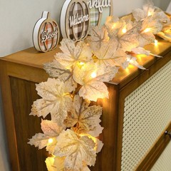 Timer – 2 Pack Fall Decor Fall Garland with Lights Fall Decorations for Home,