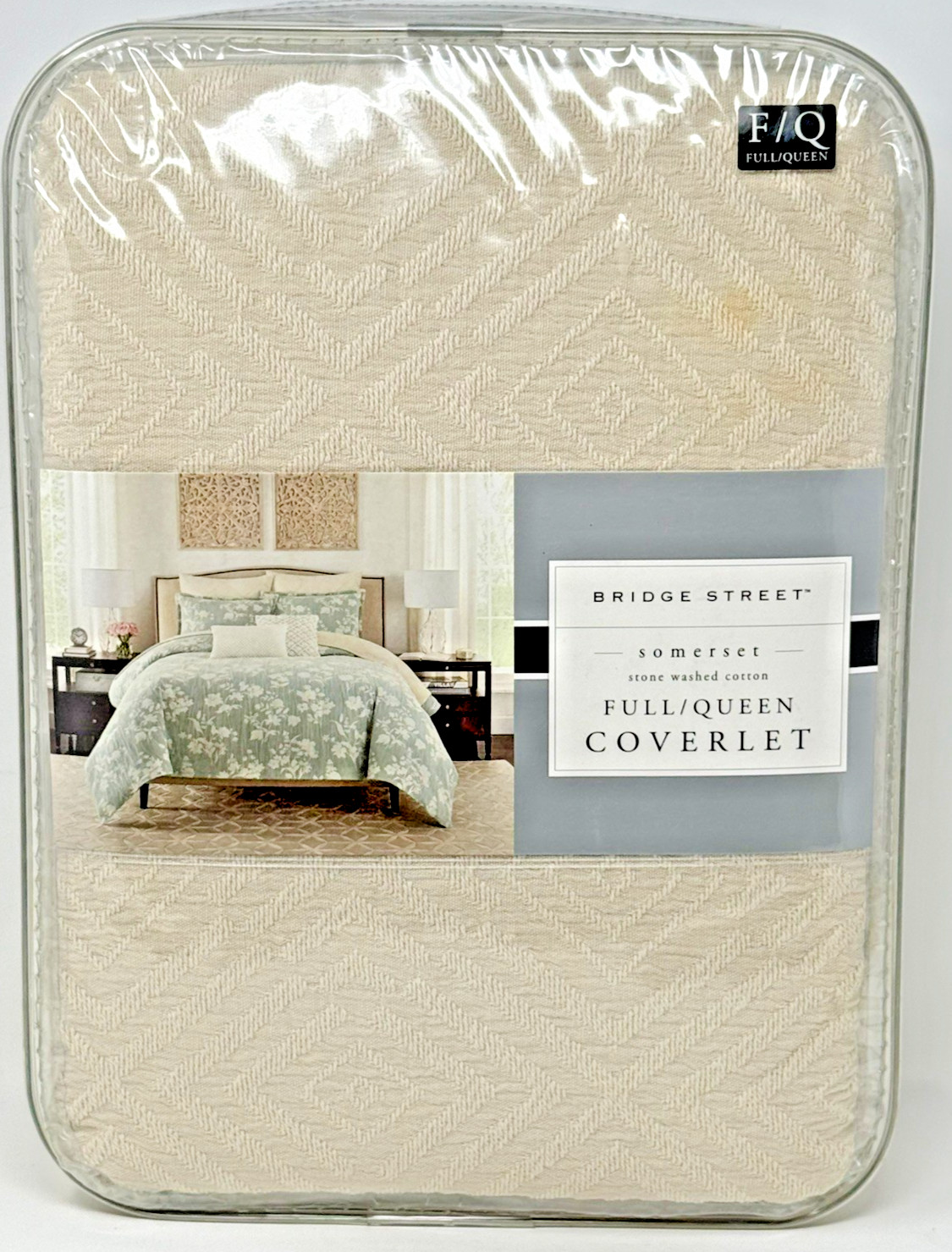 Bridge Street Somerset Stone Washed Cotton Full/Queen Coverlet Birch 90in x 94in gallery