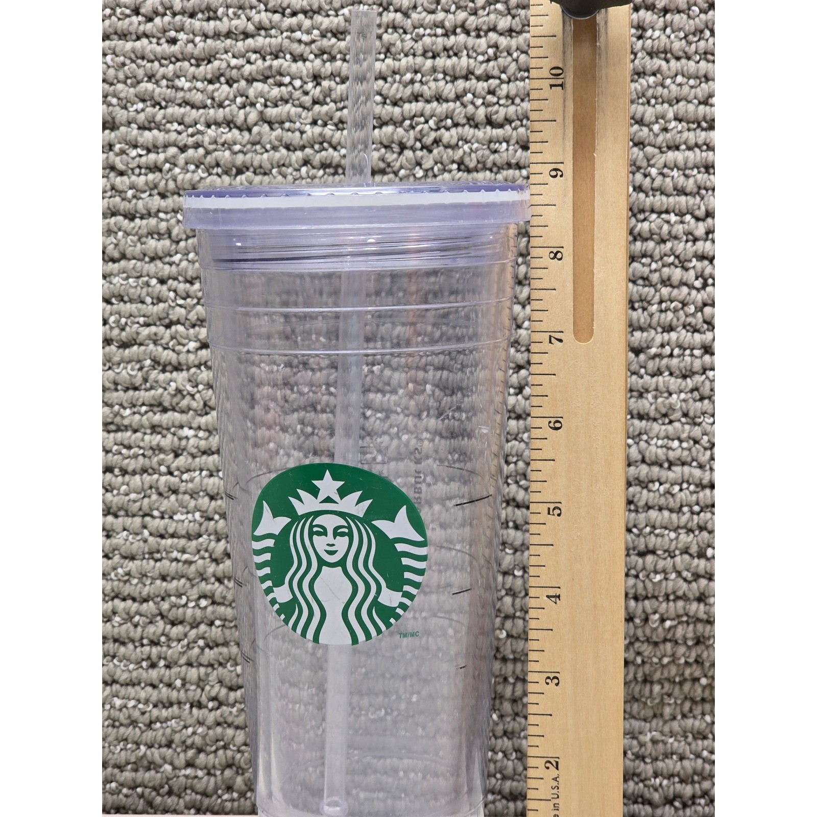 Starbucks Clear Reusable Venti Cold Cup Tumbler with Lid and Straw 24oz Siren gallery