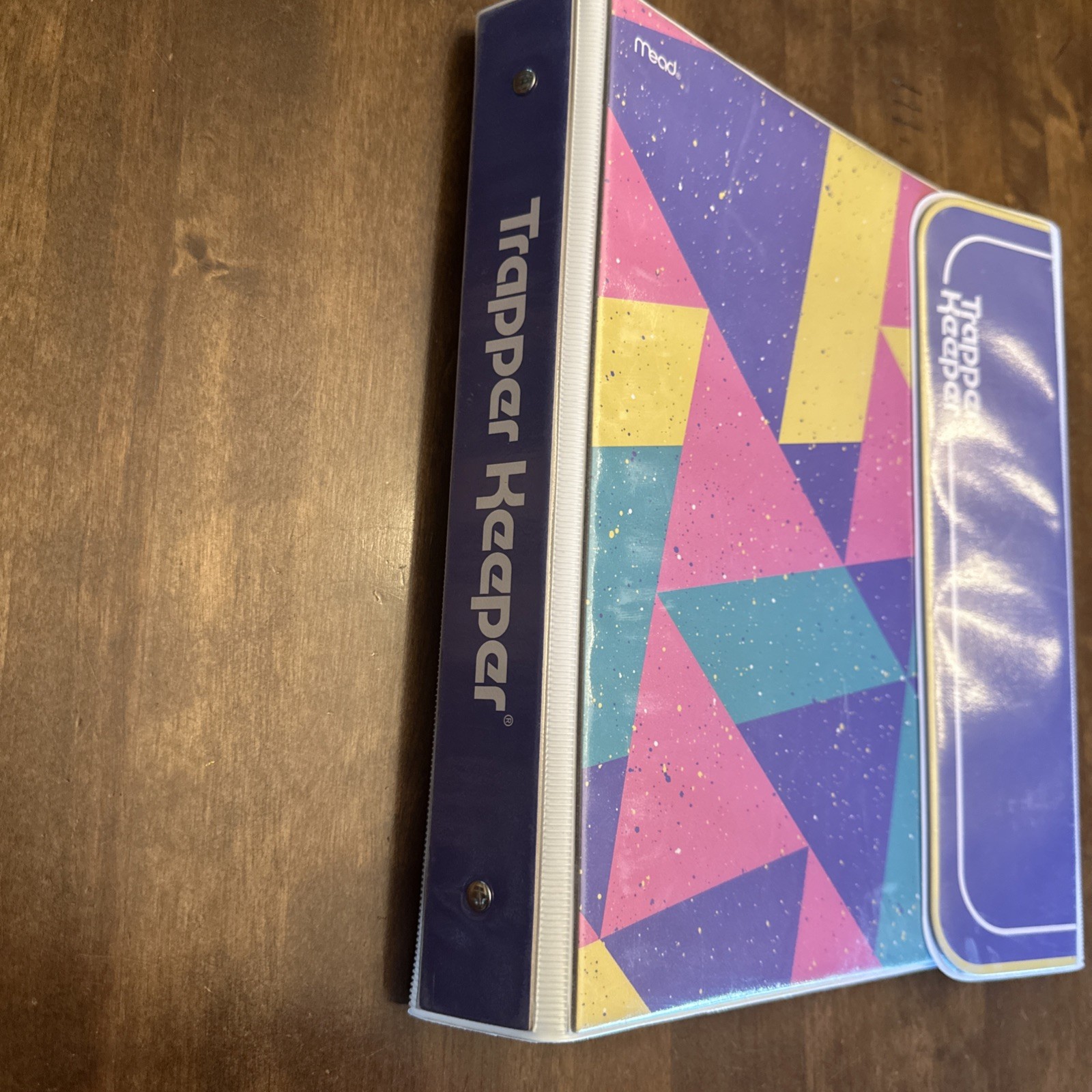 Mead Trapper Keeper Geometric Color Block Retro 90s Design Binder w/Folders gallery