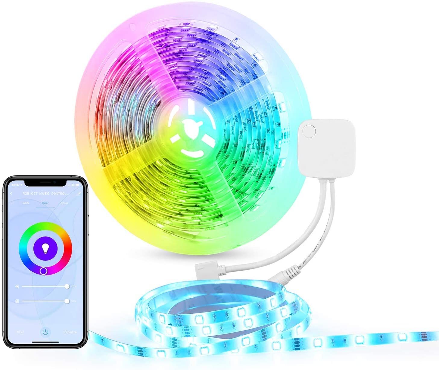 HBN Smart LED Strip Lights, 16.4ft WiFi RGB， Work with Alexa，Google Assistant gallery