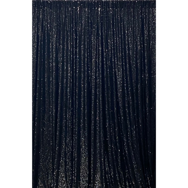 (2) black 6 ft x 6 ft Sequined Backdrop Curtain Wedding Party Decorations gallery
