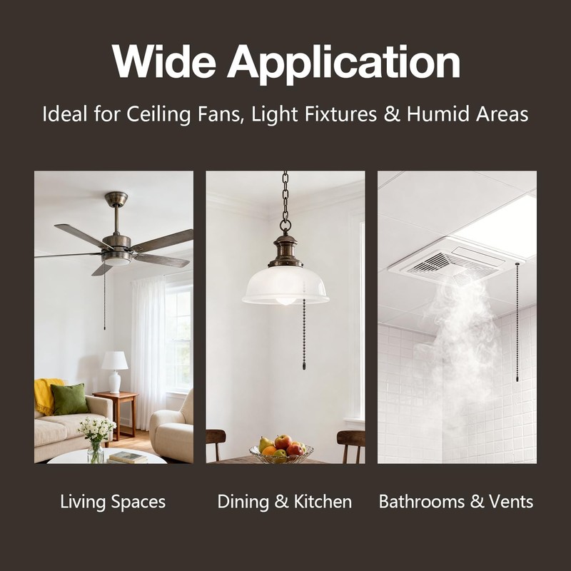 10ft Ceiling Fan Pull Chain Extension Retro Antique Bronze Finish 3mm Hollo... gallery