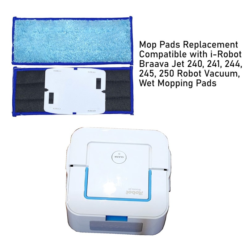 MaximalPower Washable Reusable Wet Dry Mop Pads For Jet 240 iRobot Braava Vac gallery