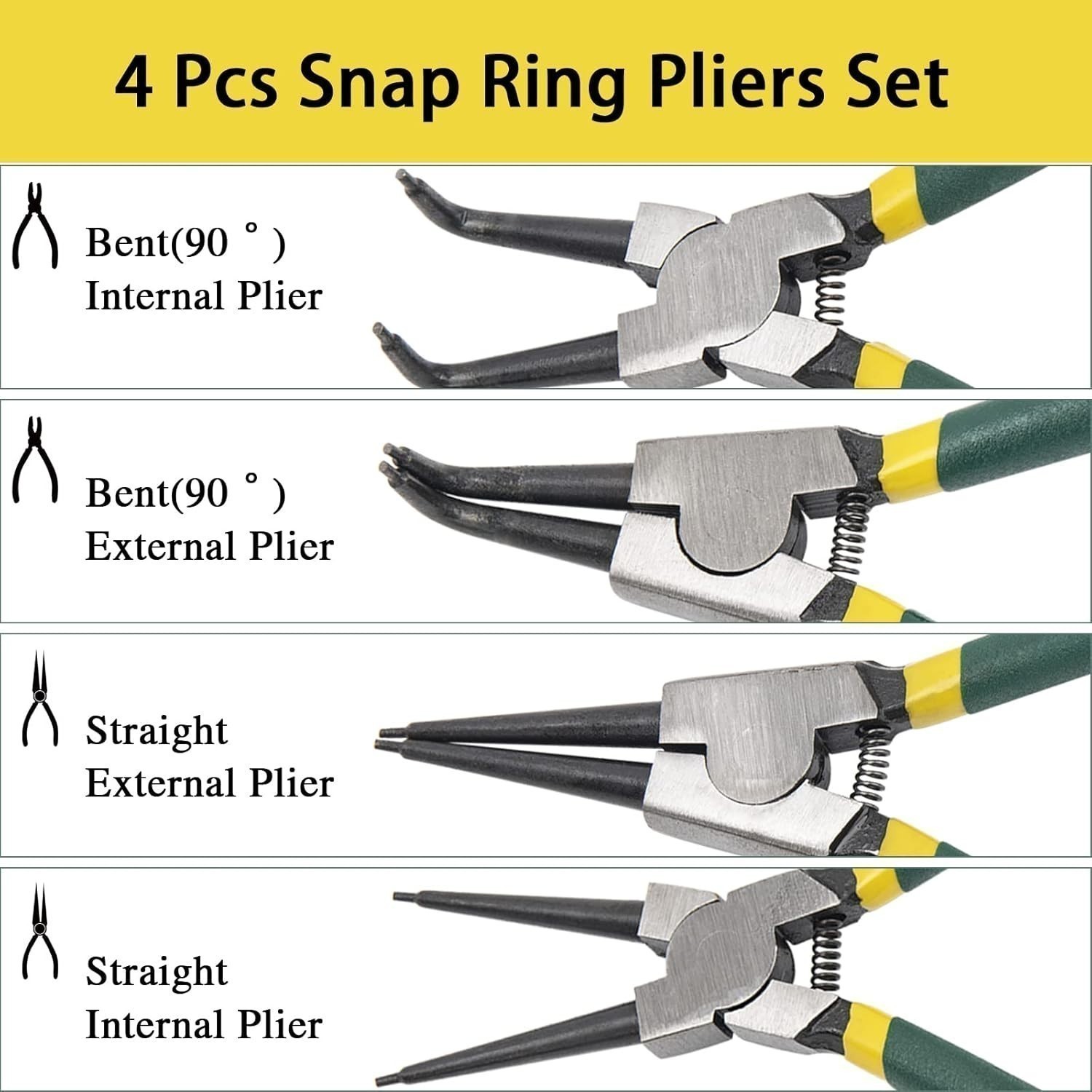 4Pcs 7" Internal/External Snap Ring Pliers Set Heavy Duty Circlip Pliers Kit ✨ gallery