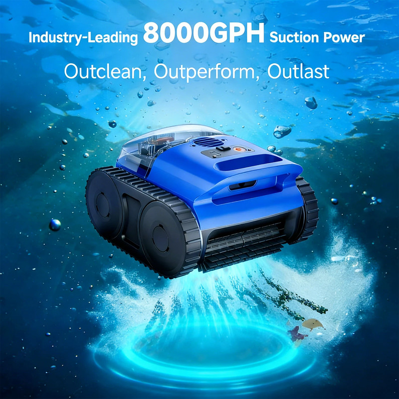 2026 Automatic Robotic Pool Vacuum Cleaner Wall Climbing Scrubber Inground Pools gallery