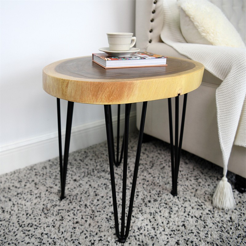 Rustic Natural Round End Table Wood Side Table, Nightstand, Plant Stand gallery