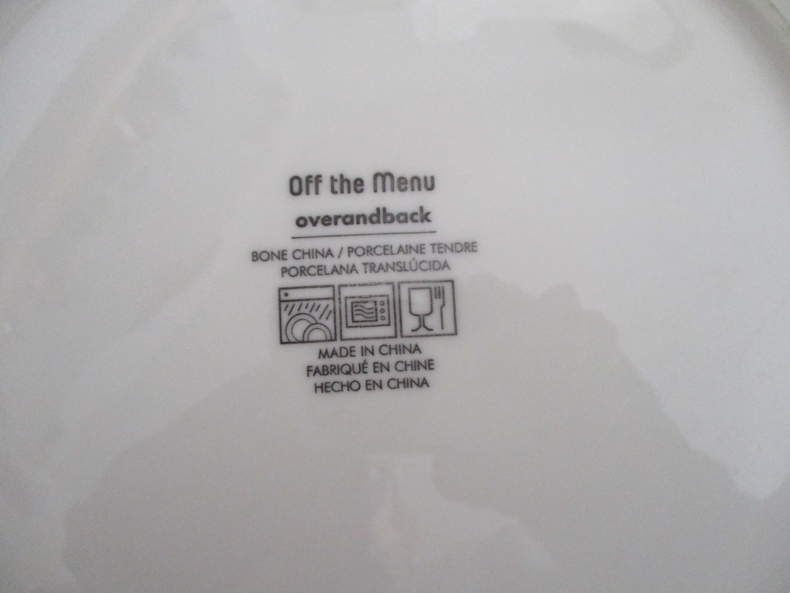 4 Overandback Over and Back OFF THE MENU 11" Dinner Plates All White Set of 4 gallery