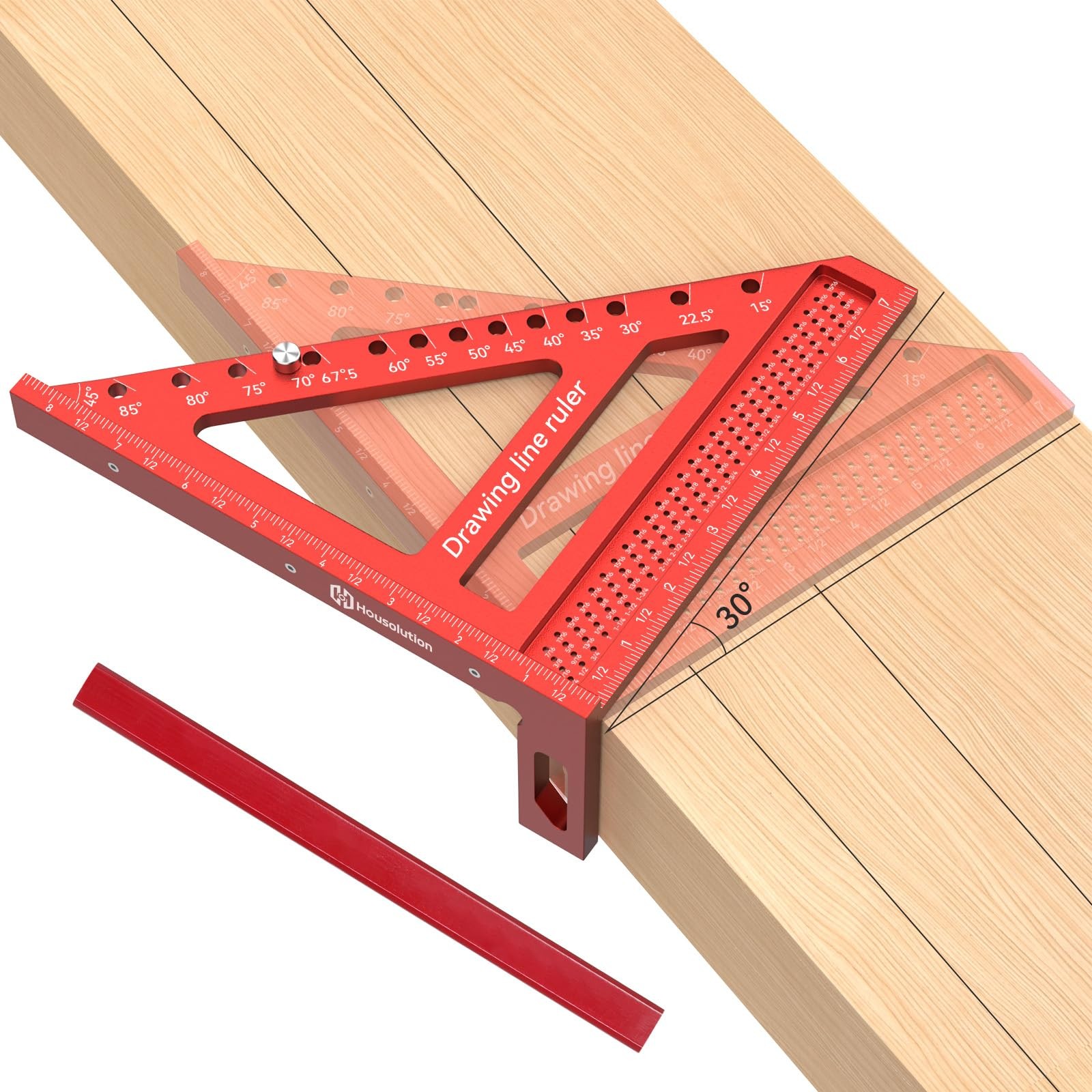 8.5 Inch Carpenter Square Aluminum Alloy Angle Finder Woodworking Protractor Dra gallery