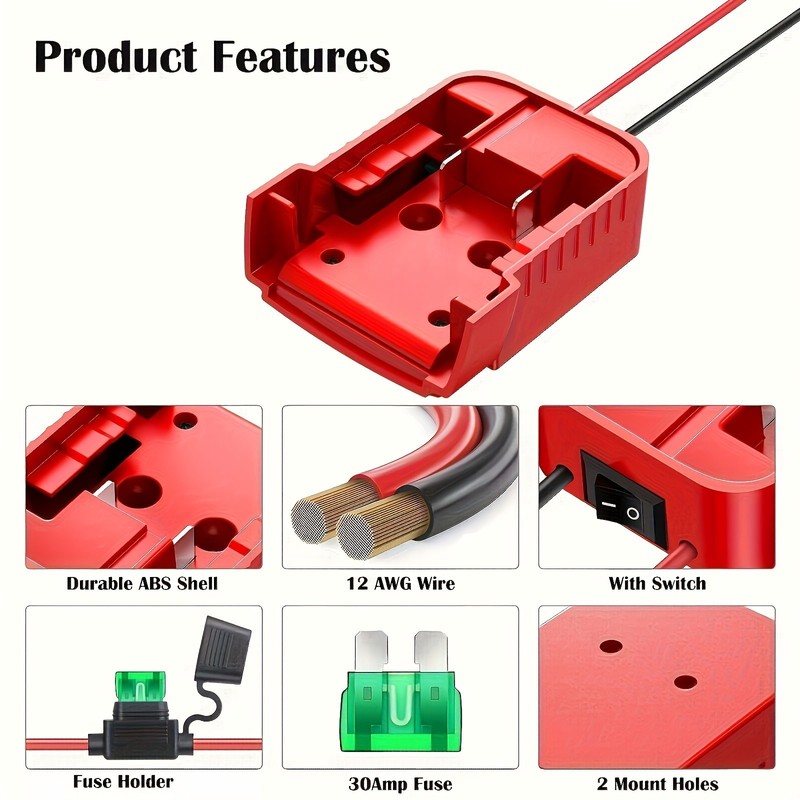 3-Pack Power Wheels Battery Adapter for Milwaukee 18V Battery Dock Power DIY RC gallery