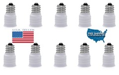 NEW! 10pcs E12 to E14 Extend Base Edison Light Bulb Lamp Adapter Converter Screw