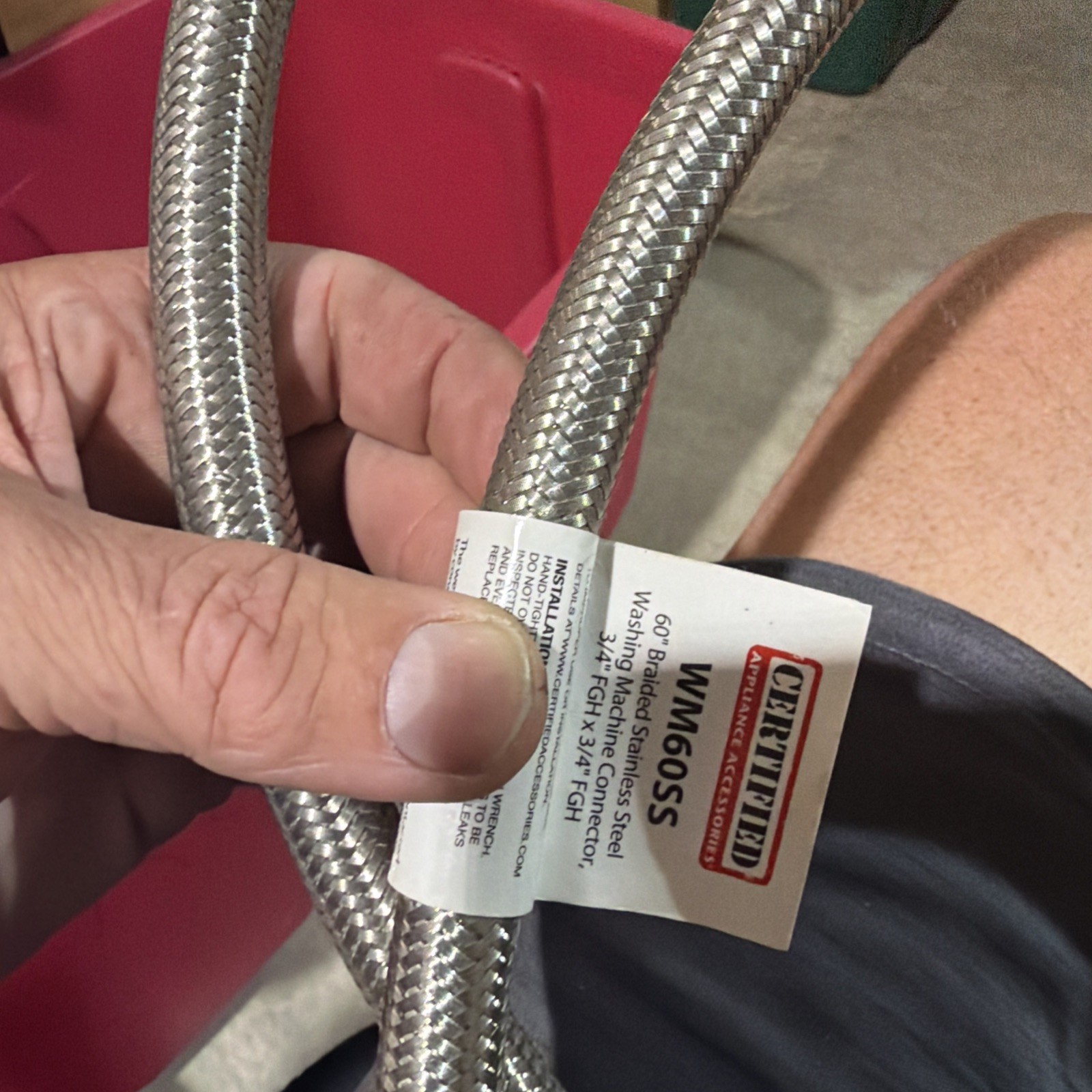 5 ft Stainless Steel Washing Machine Hose 3/4" FGH x 3/4" FGH WM60SS gallery