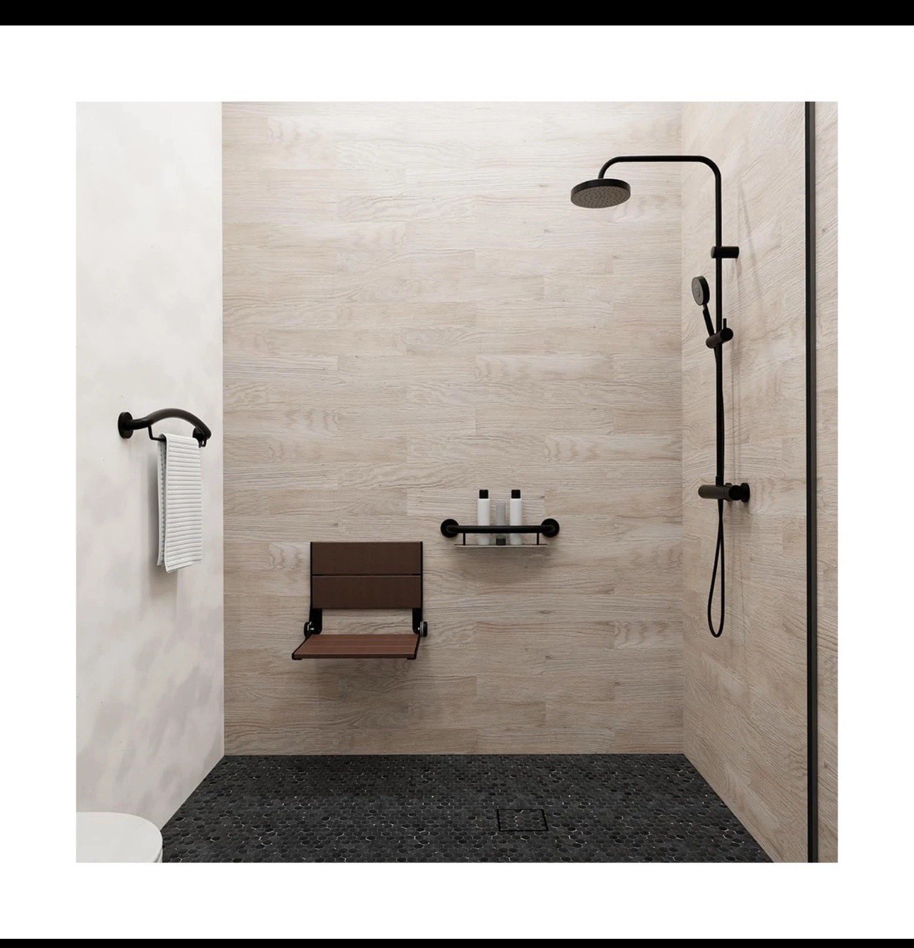 HEALTHCRAFT Plus 2-in-1 Corner Shelf/Grab Bar (9.5 Inch) | ADA Compliant -READ gallery