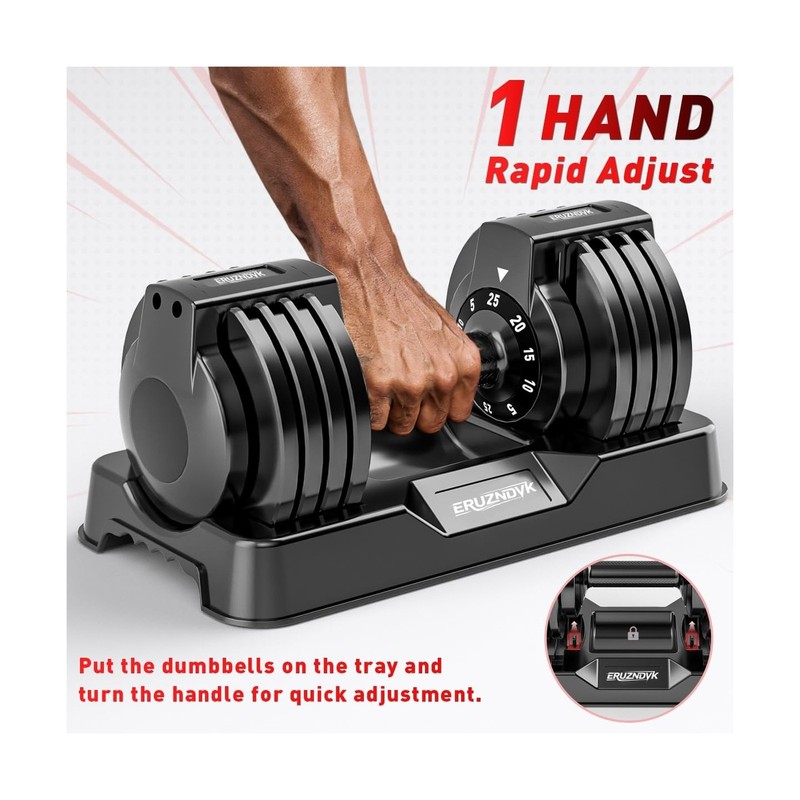 25/55lb Pair Adjustable Dumbbell Set, Adjustable Dumbbells Set of 2, 5 in 1/1... gallery