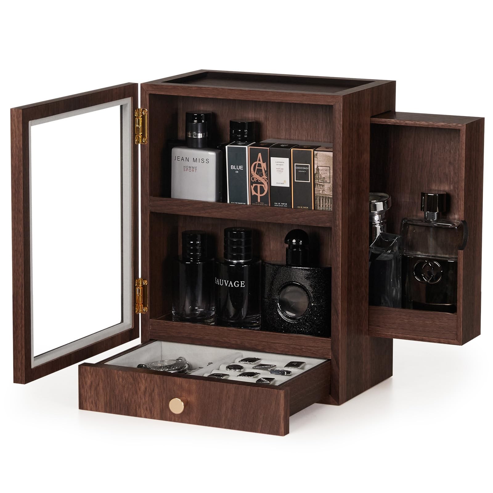 Cologne Storage Organizer with Drawer - Men's Cologne Holder - Stylish Displa... gallery