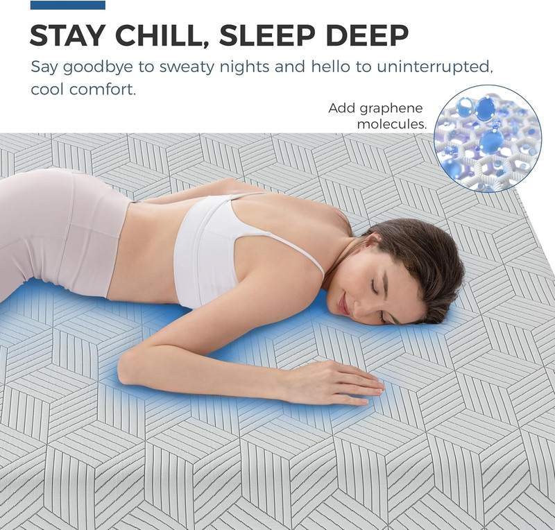 Medium Queen Mattress 12 Inch Memory Foam Mattress Queen Size Bed in a Box for B gallery