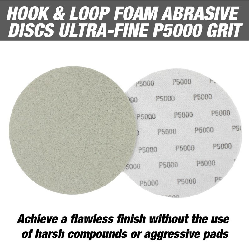 6-inch Hook & Loop Abrasive Foam Polish Discs - GRIT 5000 - Pack of 15 Discs gallery
