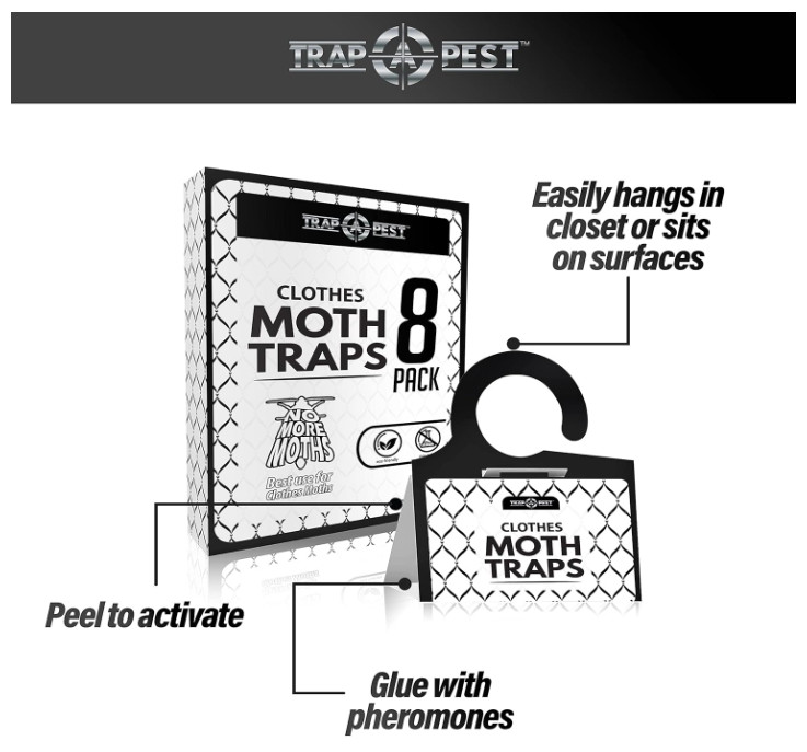 Clothing Moth Traps - 8 Pack - Non Toxic Moth Traps for Clothes with Pheromone A gallery