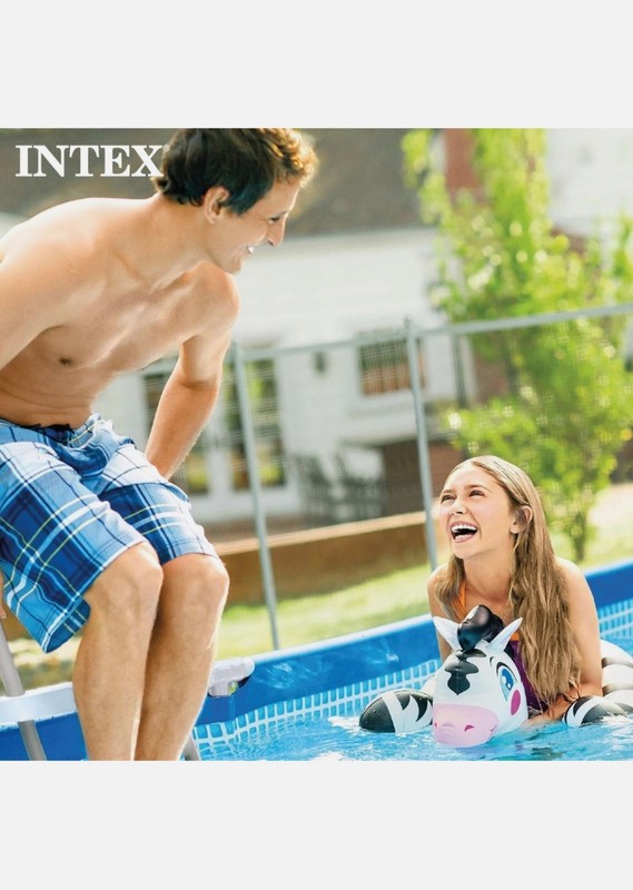 Intex Rectangular Frame Above Ground Outdoor Backyard Swimming Pool gallery