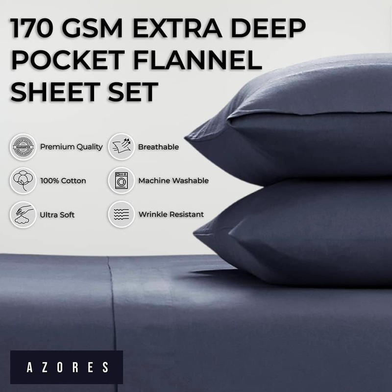 Ultra Soft Extra Deep Pocket Queen Flannel Sheets - OEKO-TEX Certified Comfort gallery