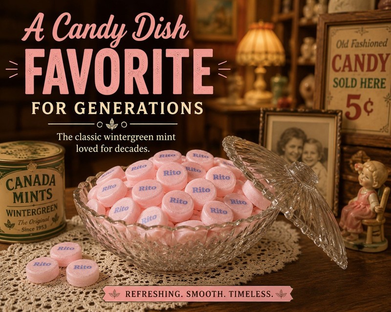 Pink Wintergreen Mints Canada Mints 2 pounds Lozengers Menta gallery