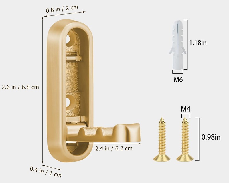 4 PCS Gold Foldable Wall Hooks Folding Coat Towel Backpack Utility Hooks gallery