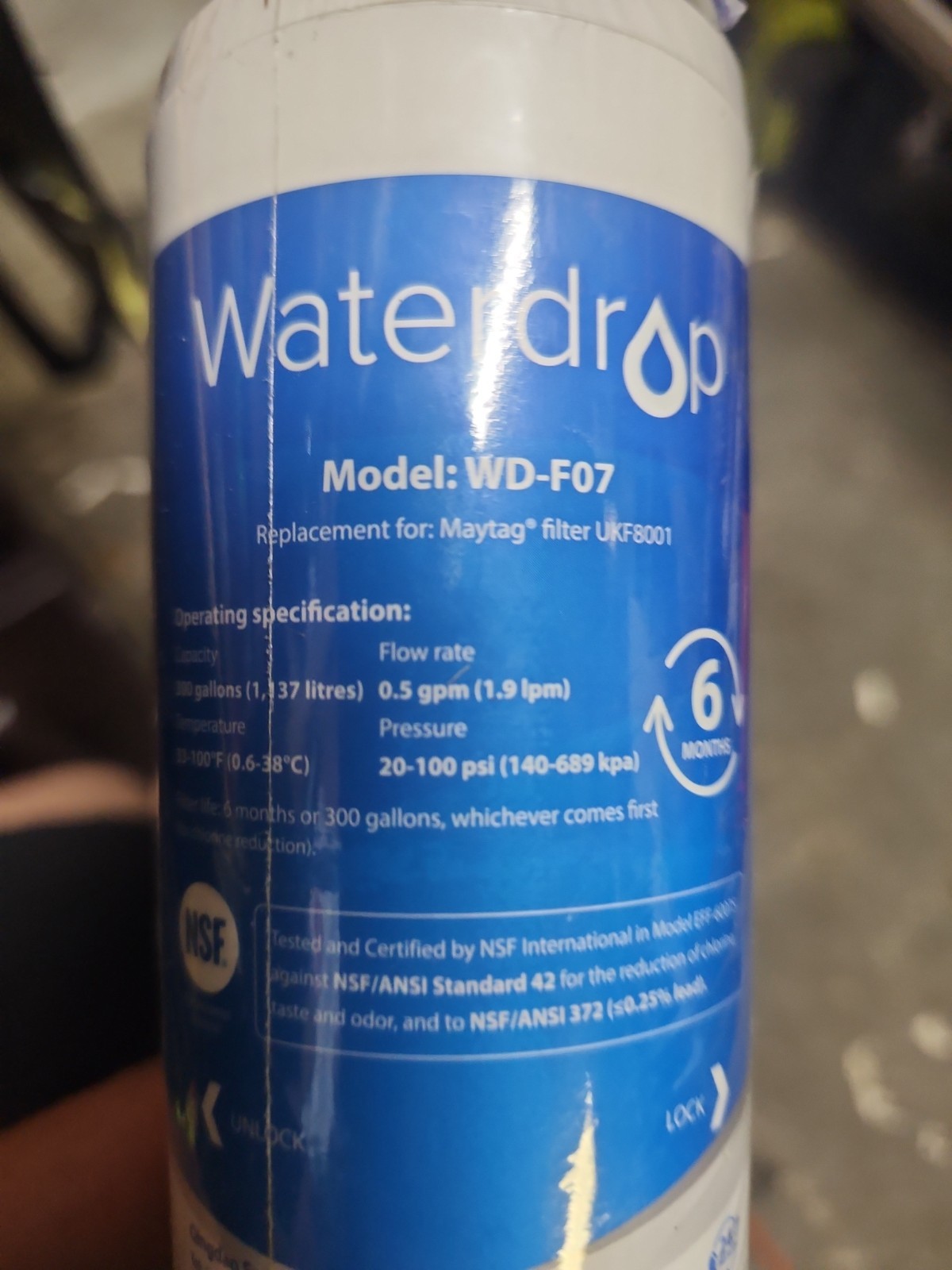 Waterdrop WD-F07 Replacement Refrigerator Water Filter 3 Pack gallery