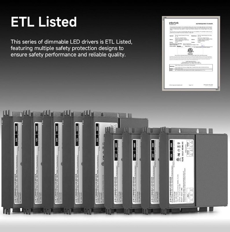 BTF-LIGHTING 100W Dimmable LED Driver 24V 5-in-1 AC110-240V IP65 UL ETL FCC LED gallery