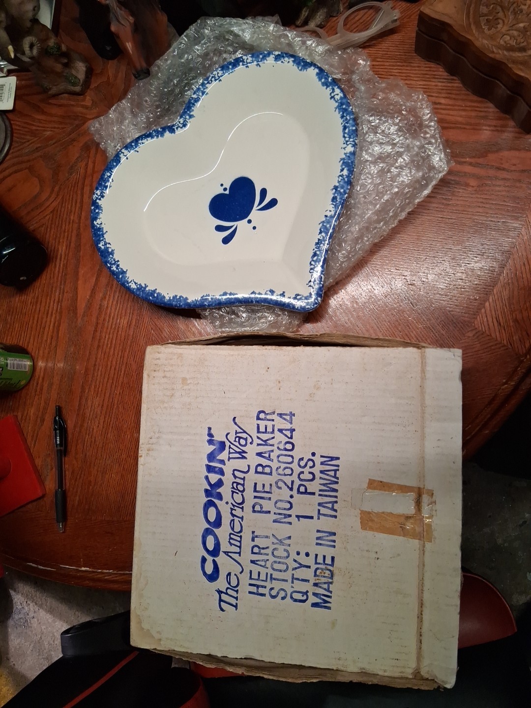NEW Cookin’ The American Way Stoneware Heart Pie Baker Dish Baking Bakery Vtg gallery