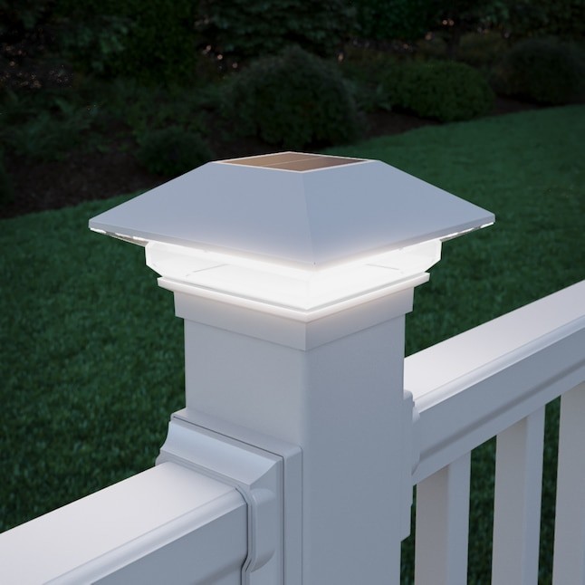 Deckorators White Solar LED Deck Post Cap Light for 4x4 Wood Posts gallery