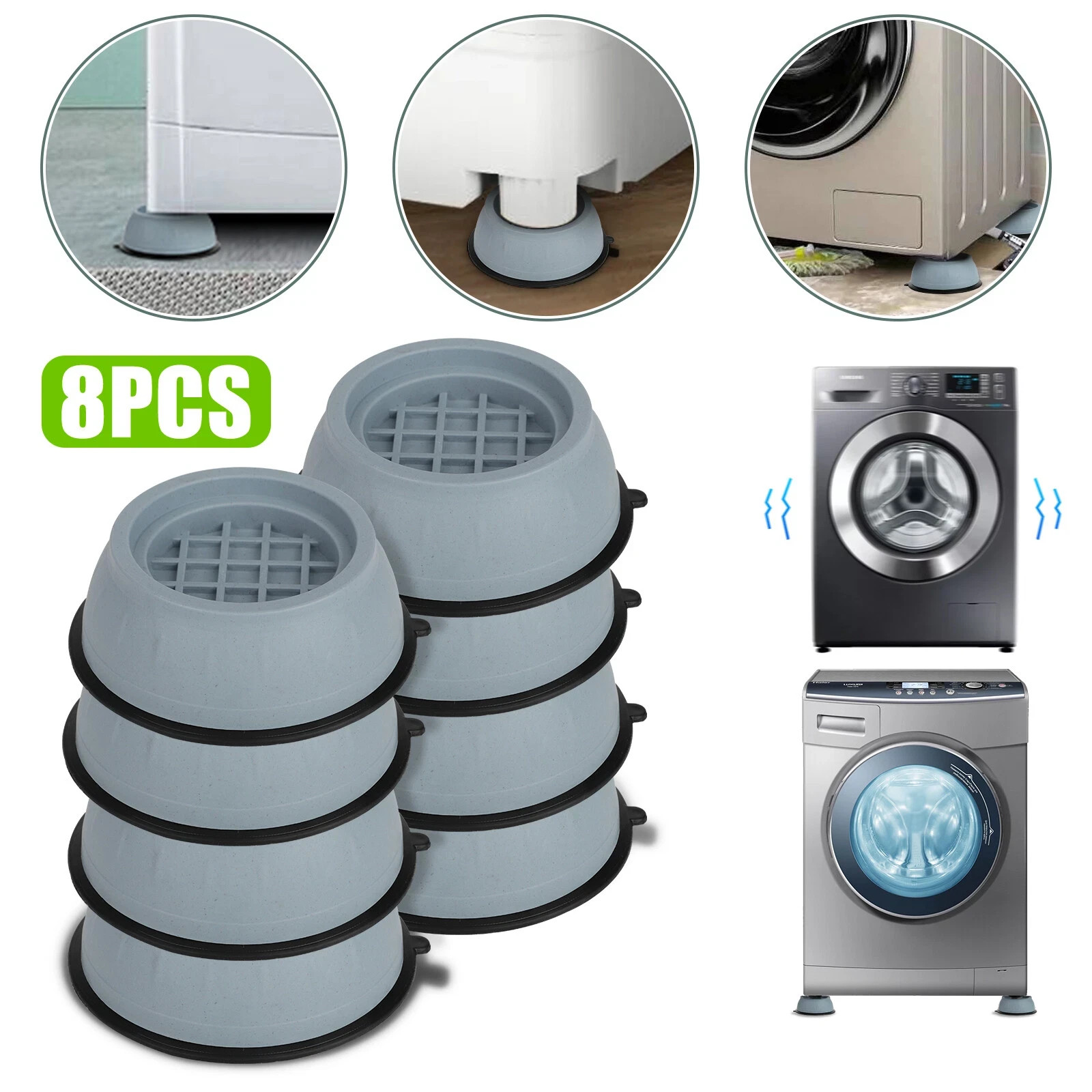 8PCS Anti Vibration Washing Machine Mats Support Anti-Slip Rubber Feet Base Pads gallery