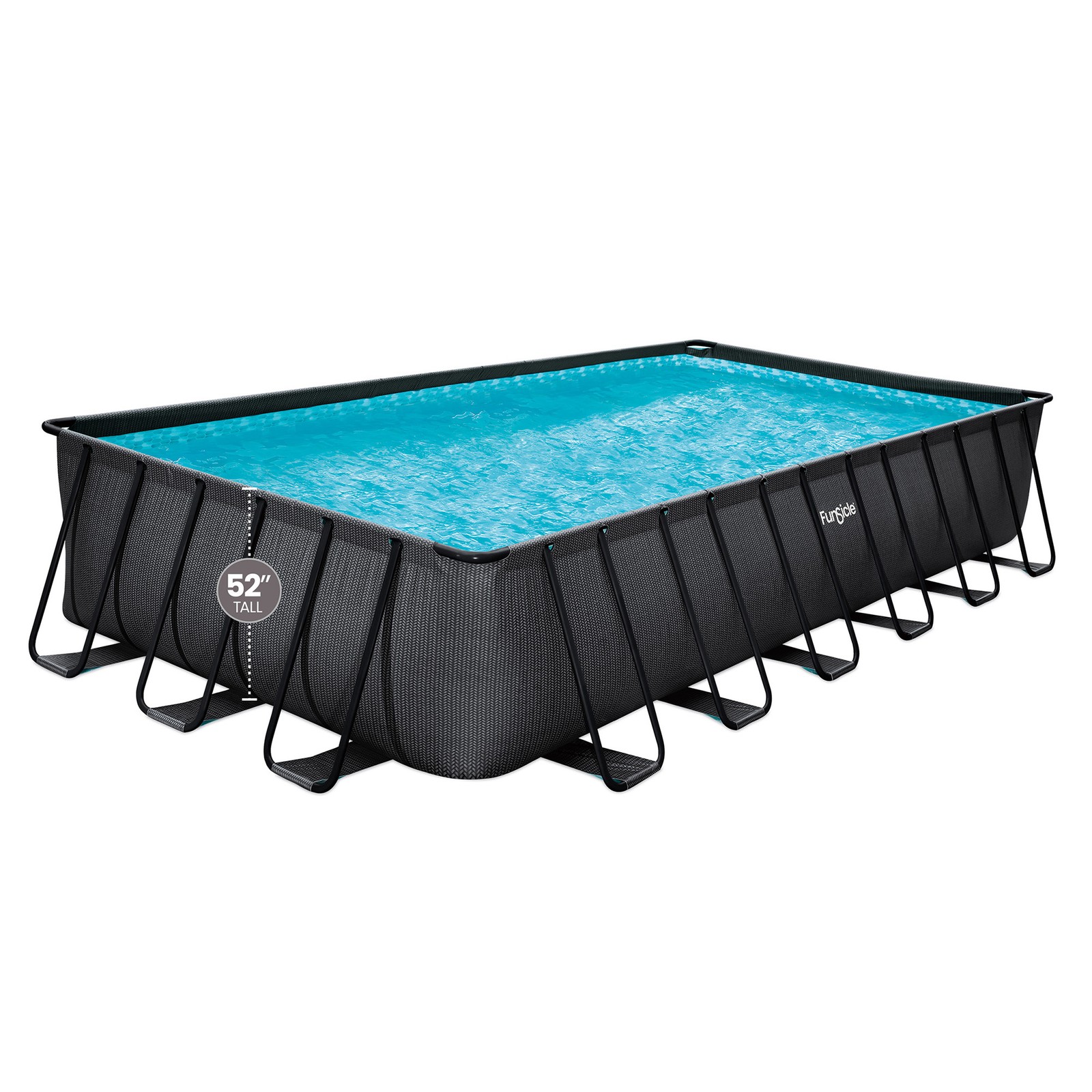 Funsicle 24 Ft Oasis Designer Lap Above Ground Pool w/ Pump, Dark Chevron Rattan gallery