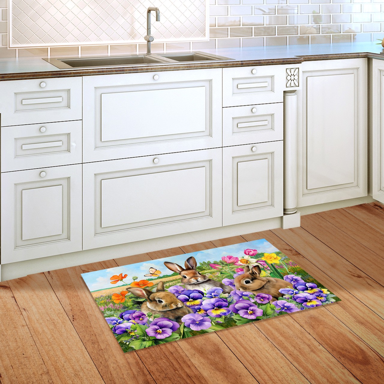 Briarwood Lane Spring Bunny Trio Doormat 30x18 gallery
