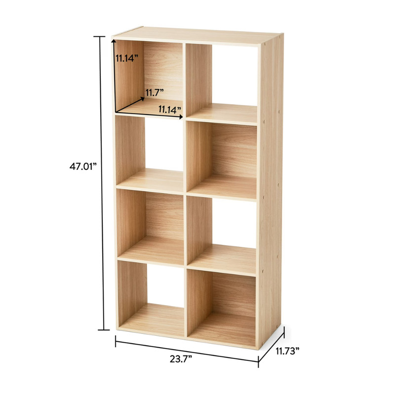 Mainstays 8Cube Storage Organizer Shelf, Spring Pine Wood Finish, Bookshelf Unit gallery