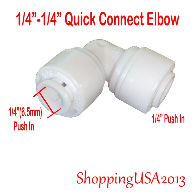 10 Pcs 1/4-1/4 Quick Connect Elbow Push In Fitting Connector Home Office RO gallery