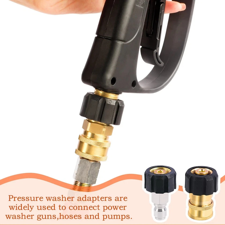 Pressure Washer Adapter Set M22 14mm to 3/8 Inch Quick Connect 4500 PSI gallery