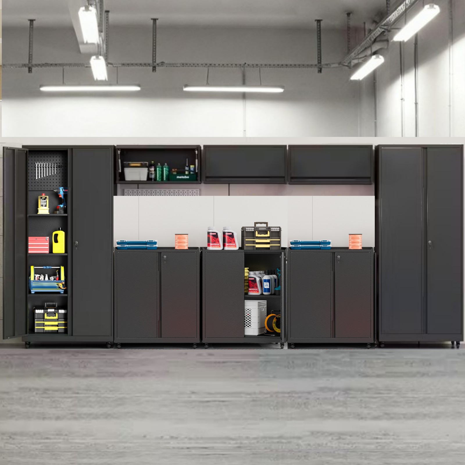 8pcs Rolling Garage Cabinet Set Storage Cabinet Tool Boxes Set Workshop System gallery