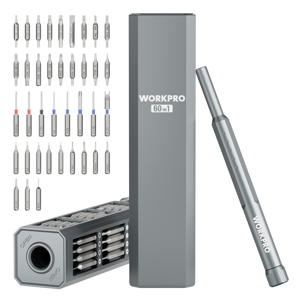 WORKPRO 60-in-1 Magnetic Precision Screwdriver Set 360°Spin Screwdriver Bit Sets gallery
