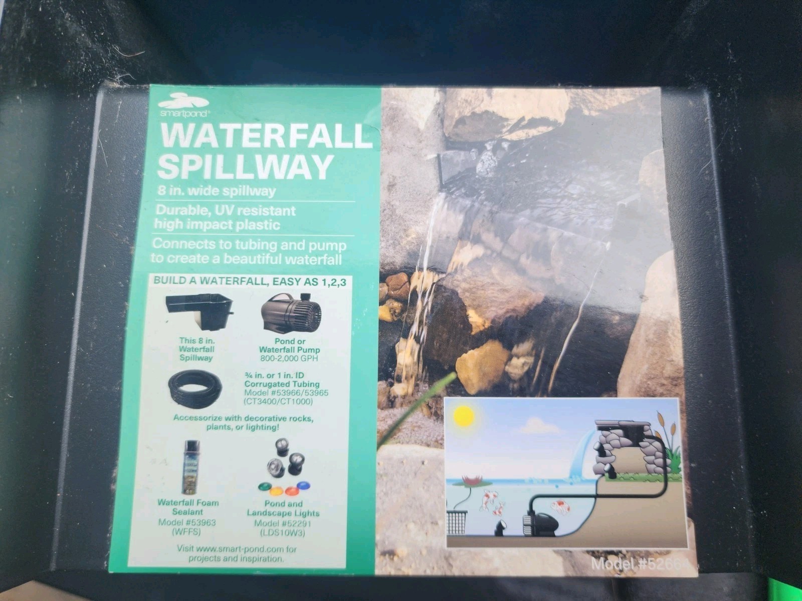 Smartpond 8" Spillway Waterfall #SWCF8 for Outdoor Ponds Durable New T1499 gallery