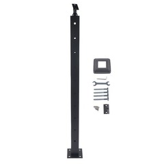 Black 35″ Corner Cable Railing Post – Stainless Steel Surface Mount Kit