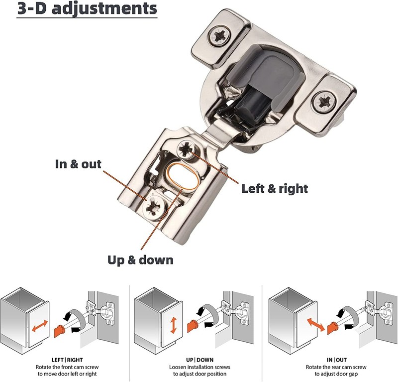 DecoBasics 10-50 Pack 1/2" Overlay Soft Close Cabinet Hinges for Kitchen Cabinet gallery
