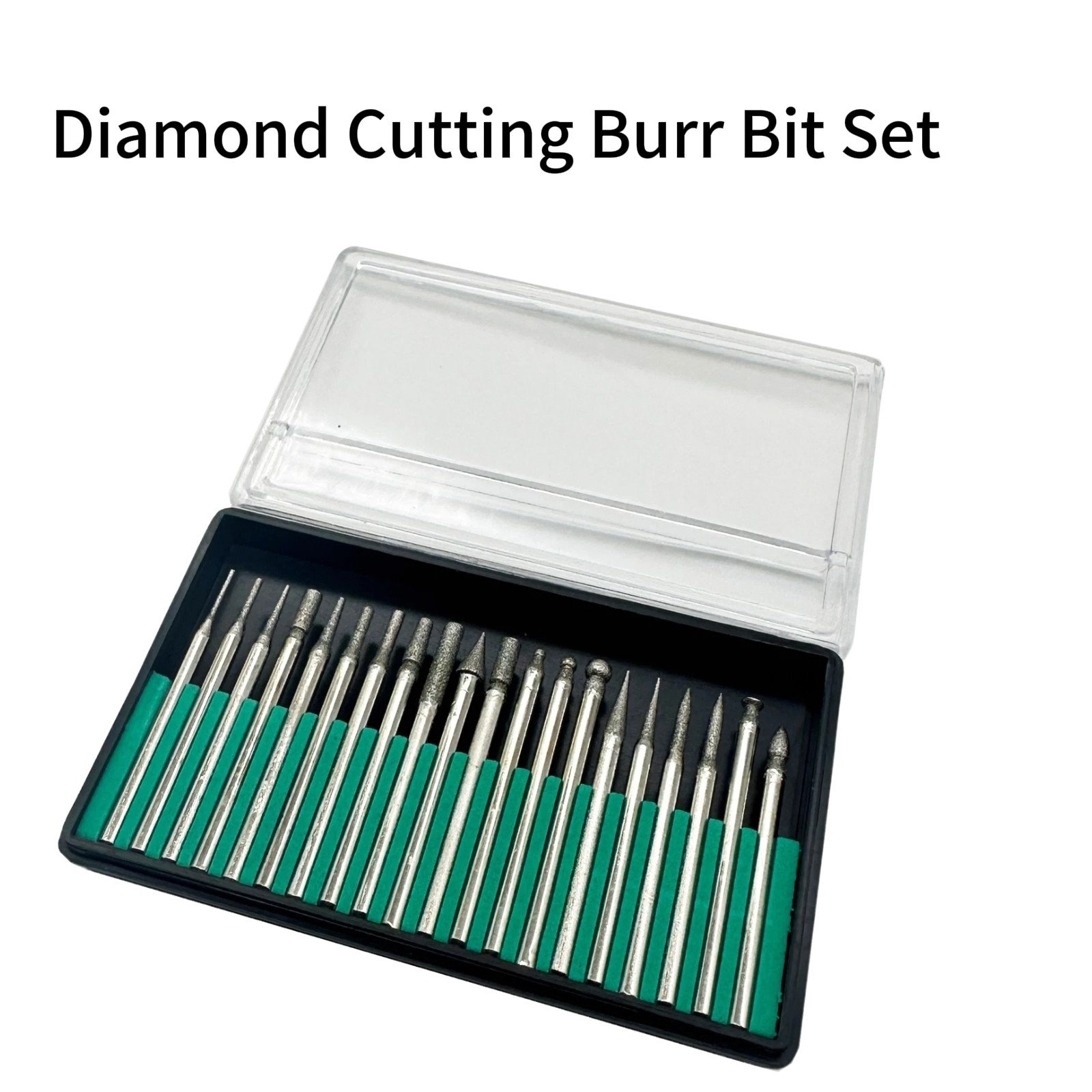 100PCS Diamond Burr Bit Set for Dremel Rotary Tool -Grinding Carving Stone Glass gallery