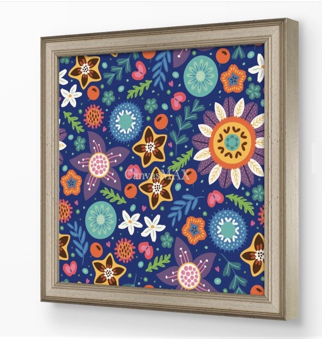 Pretty Modern Multicolor Floral Home Wall Decor Square Print Ready to Frame 8x8 gallery
