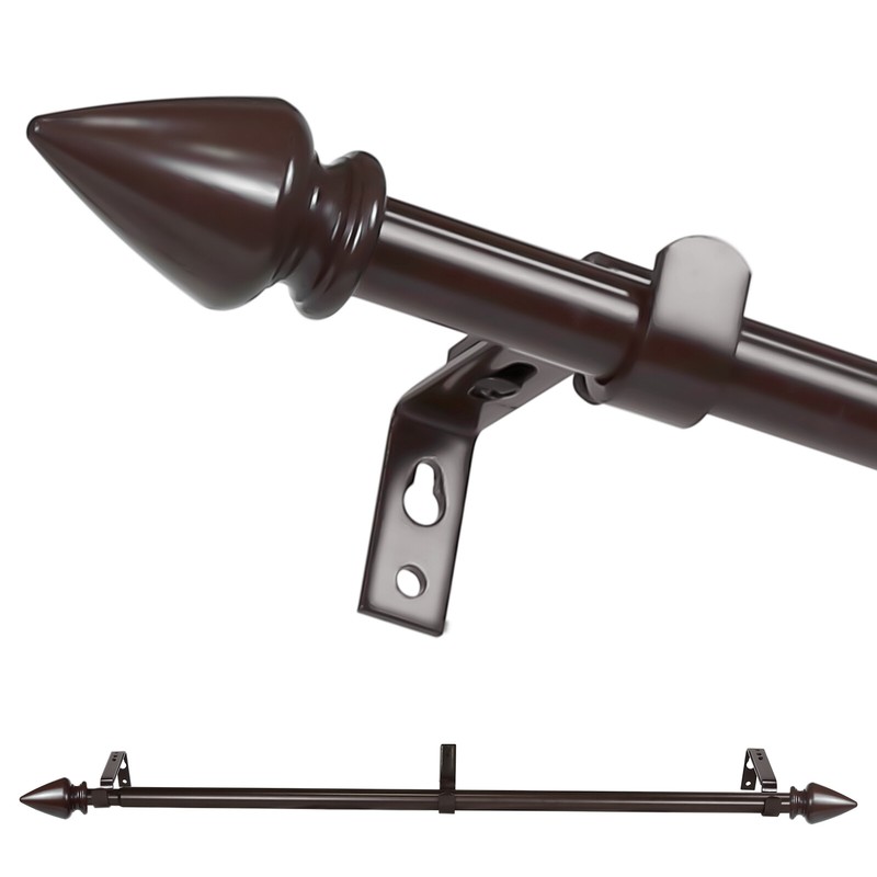 5/8“ Adjustable Lance Drapery Single Curtain Rod Set , 28”-48“/48”-84“/84”-120“ gallery
